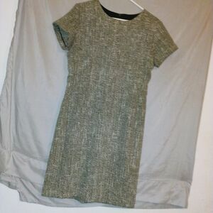 Banana Republic Textured Gray & Dark Green Mini Dress